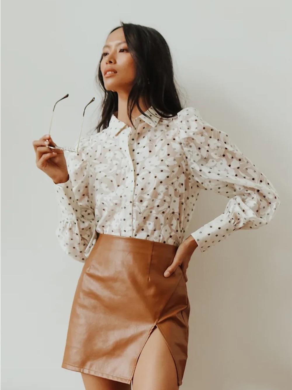 Walking the Walk Camel Vegan Leather Mini Skirt
Lulus